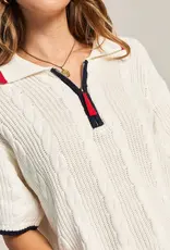 Princess Goes Hollywood Short Sleeved Sweater with Polo Collar