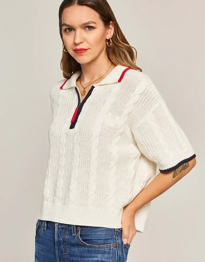 Princess Goes Hollywood Short Sleeved Sweater with Polo Collar