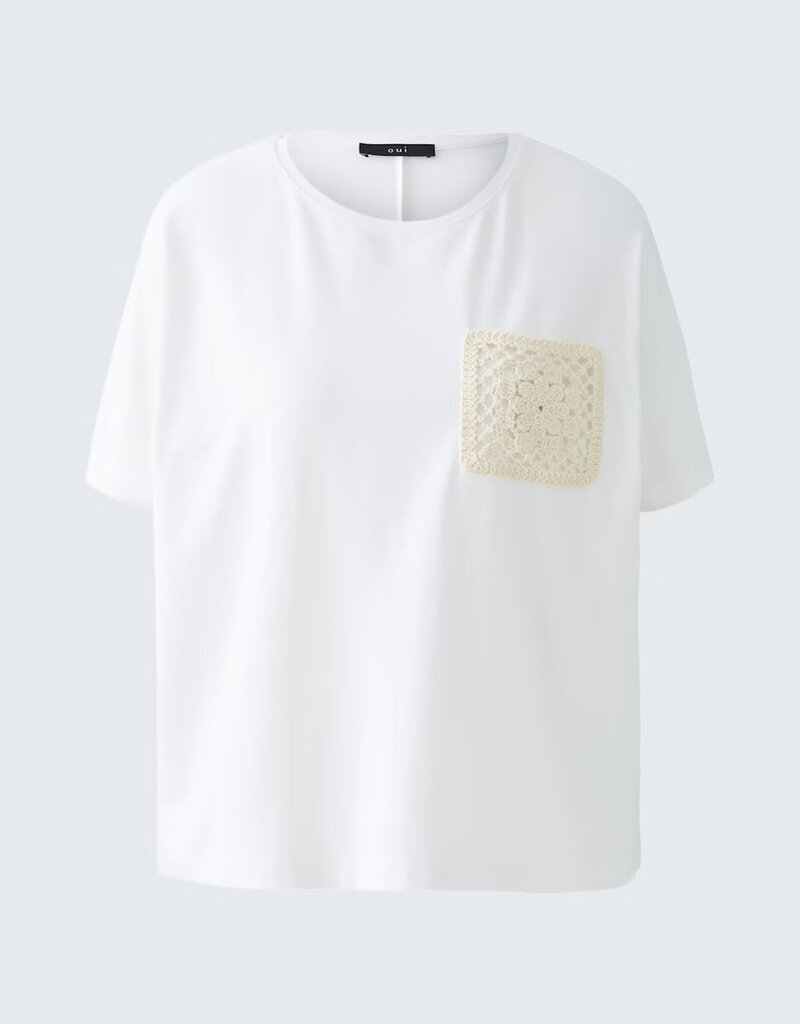 Oui Tee w/ Crocheted Breast Pkt