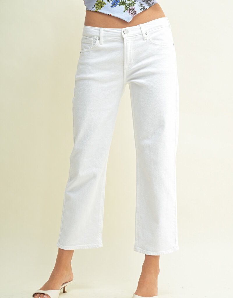 Just Black Denim Mid Rise Stretch Bow Boyfriend