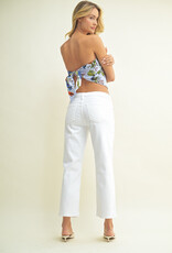 Just Black Denim Mid Rise Stretch Bow Boyfriend