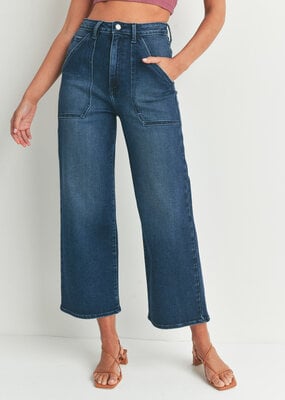 Just Black Denim HR Cargo Pocket Wide Leg