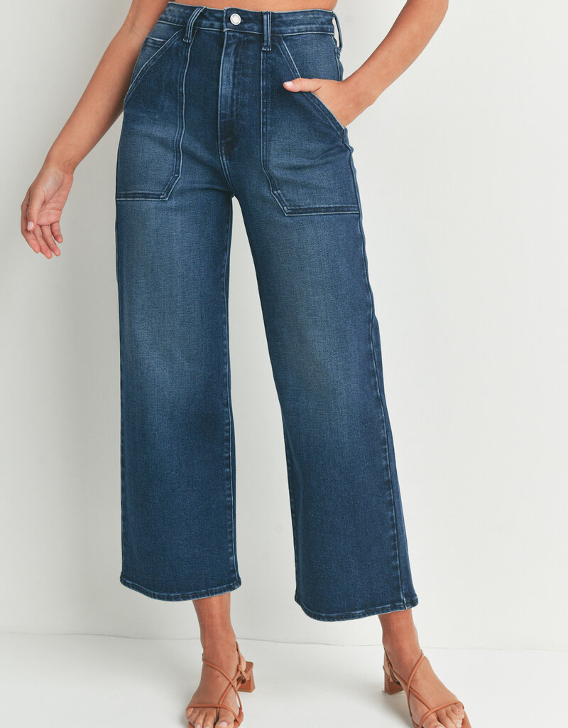 Just Black Denim HR Cargo Pocket Wide Leg