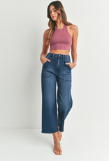 Just Black Denim HR Cargo Pocket Wide Leg