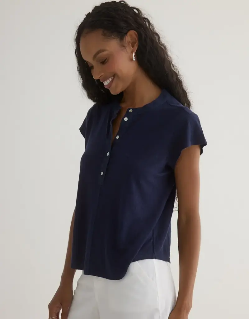 Bella Dahl Short Sleeve Placket Pullover