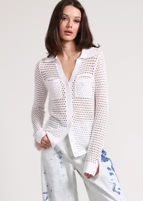 Minnie Rose Mesh Button Down Shirt