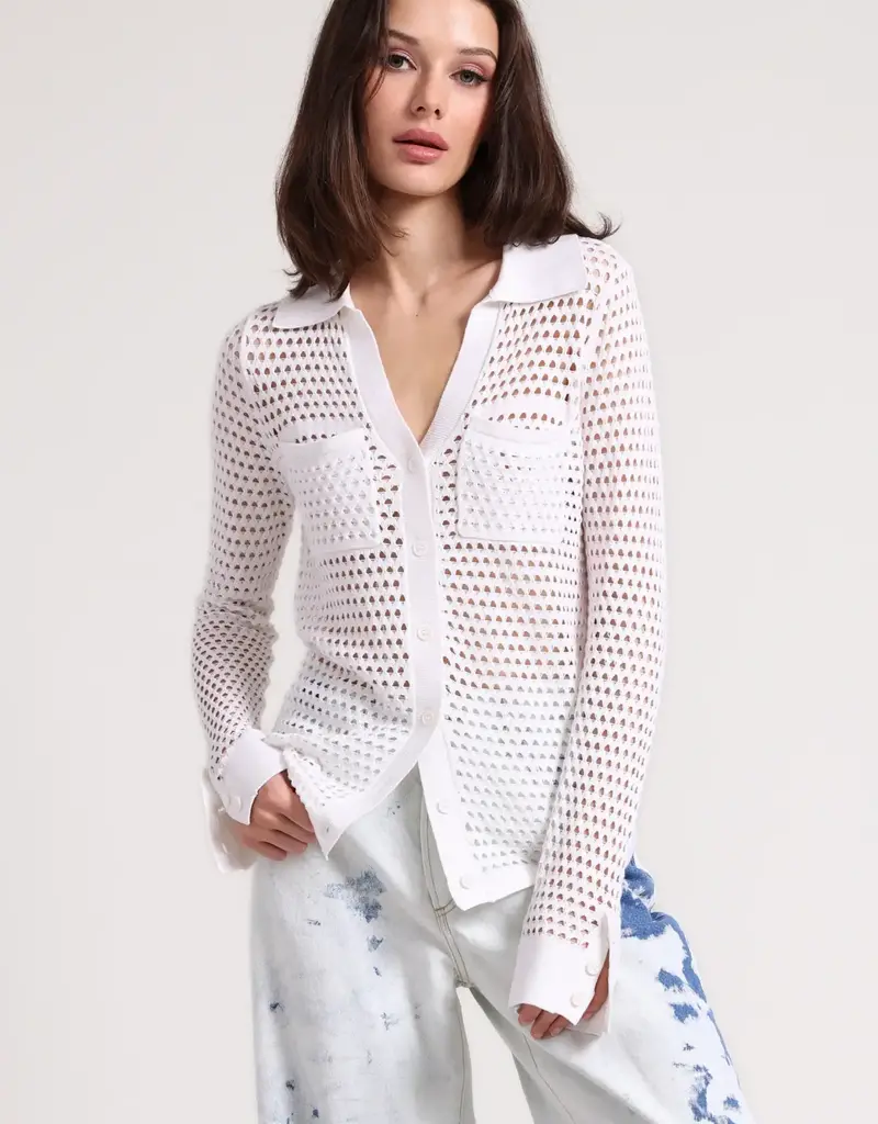 Minnie Rose Mesh Button Down Shirt