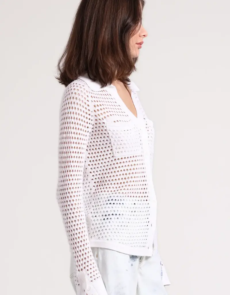 Minnie Rose Mesh Button Down Shirt