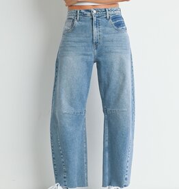 Just Black Denim Seamed Barrel Jeans