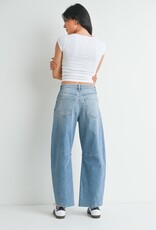 Just Black Denim Seamed Barrel Jeans