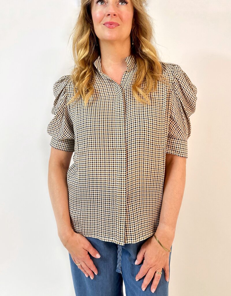 Frame The Houndstooth Gillian Top