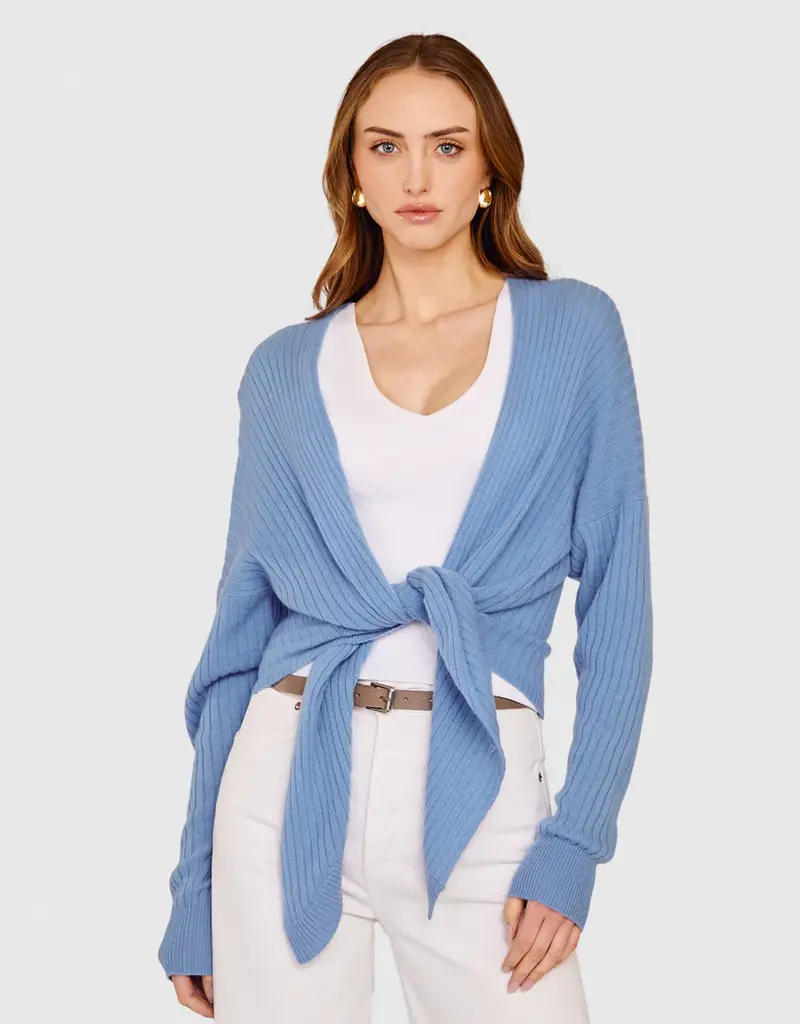Autumn Cashmere Tie Front Rib Cardigan