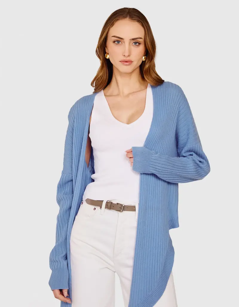 Autumn Cashmere Tie Front Rib Cardigan