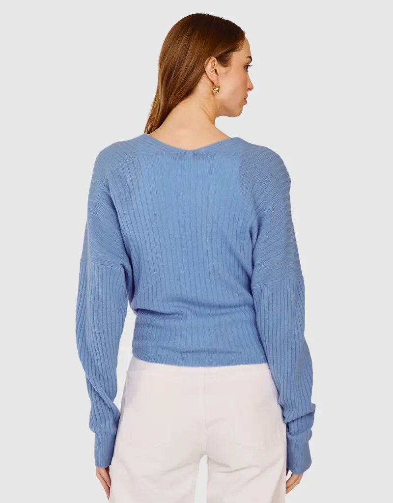 Autumn Cashmere Tie Front Rib Cardigan