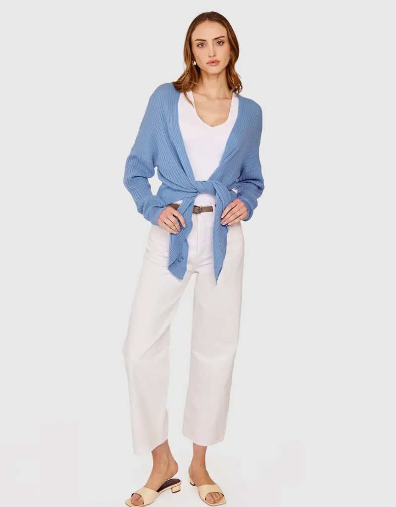 Autumn Cashmere Tie Front Rib Cardigan