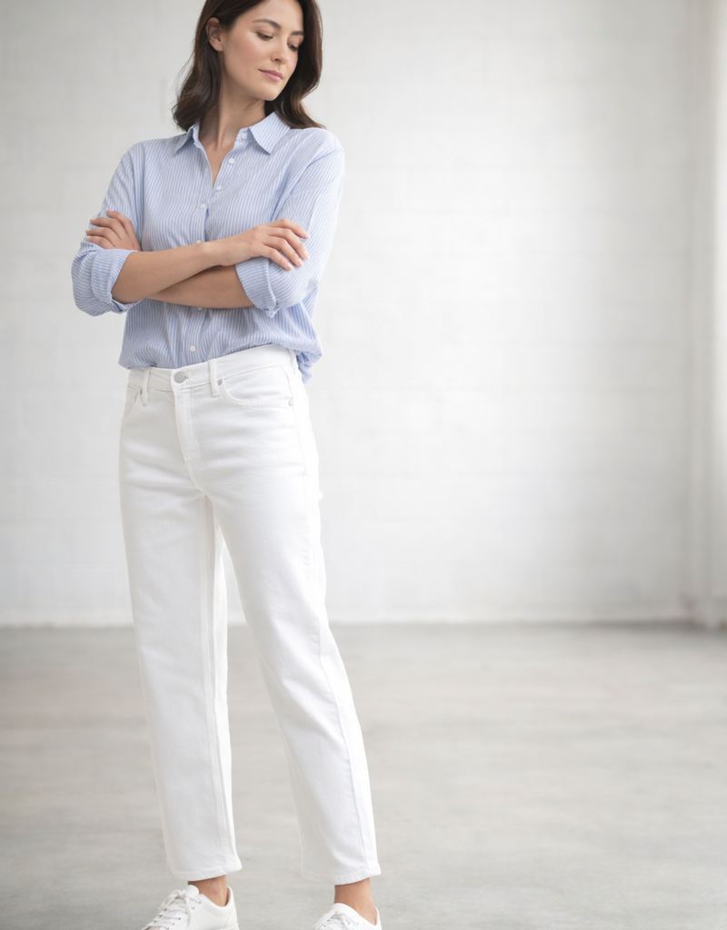 Just Black Denim Mid Rise Stretch Bow Boyfriend