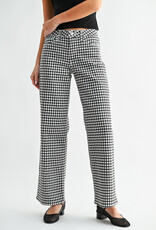 Just Black Denim Gingham Straight Jean
