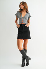 Just Black Denim A-line Frayed Skirt