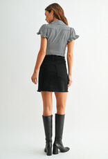 Just Black Denim A-line Frayed Skirt
