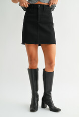 Just Black Denim A-line Frayed Skirt