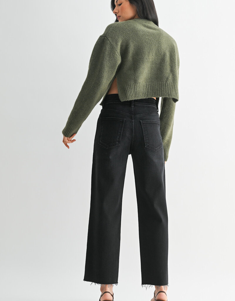 Just Black Denim High Rise Utility Wide Leg