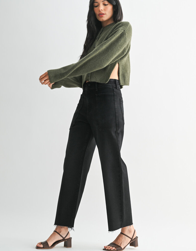 Just Black Denim High Rise Utility Wide Leg
