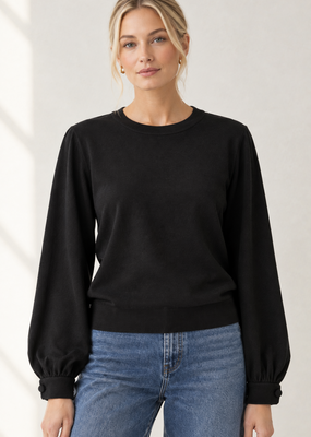Minnie Rose Button Crewneck
