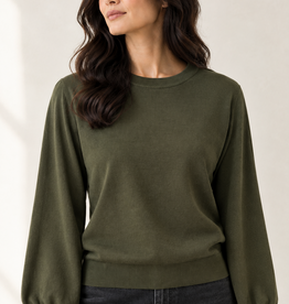 Minnie Rose Button Crewneck