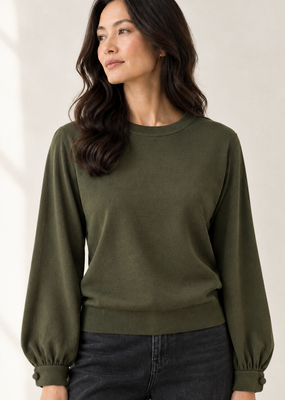Minnie Rose Button Crewneck