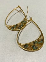 What's Hot Light multi crystal and gold teardrop 1.5" earrings