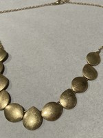 Washed gold disc 34" necklace