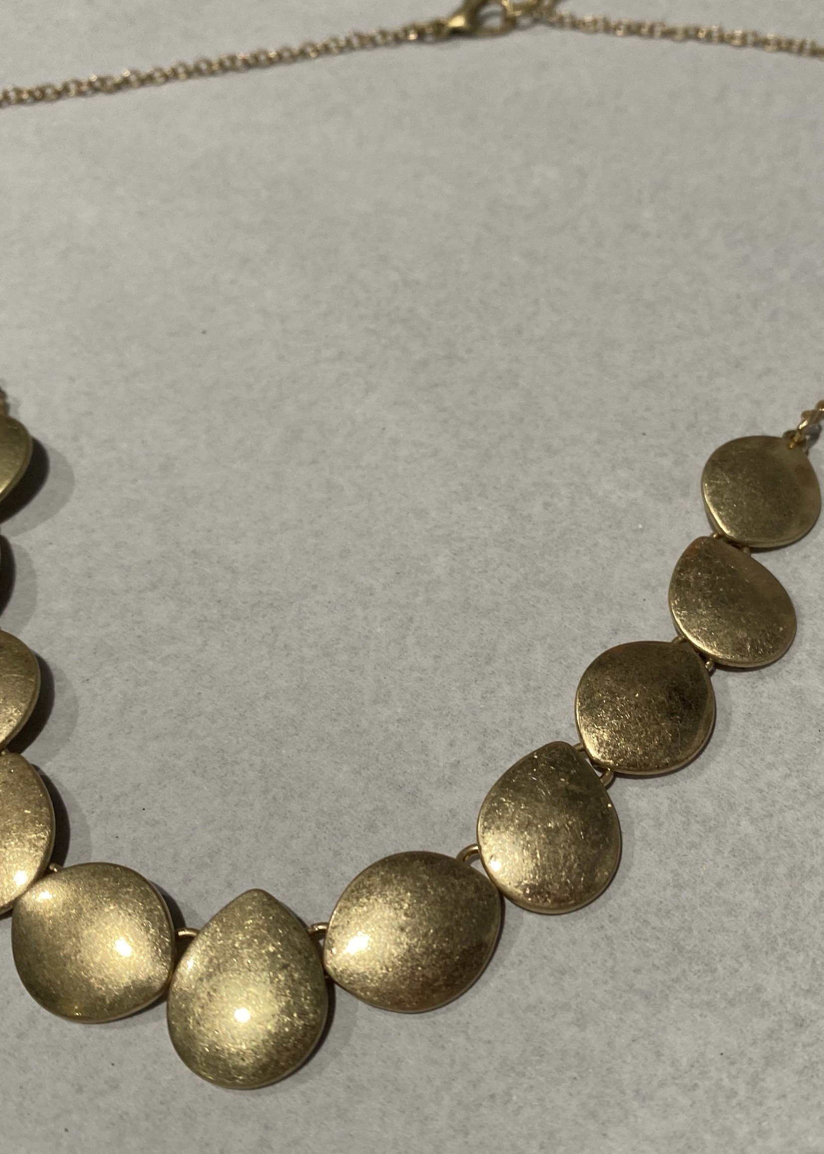 Washed gold disc 34" necklace