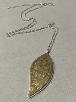 Two tone solid leaf 36" necklace