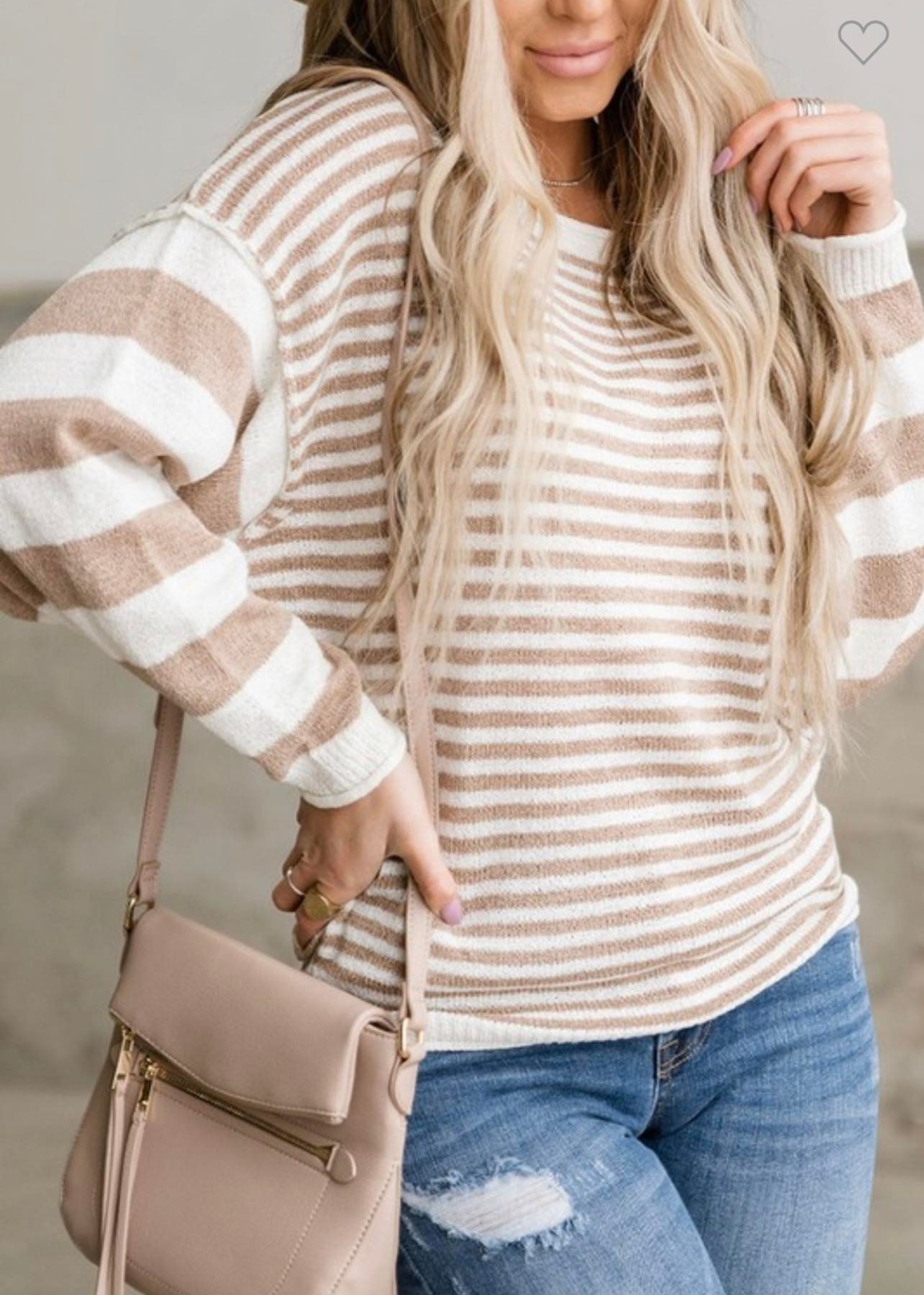 Kentce Oatmeal striped pullover sweater