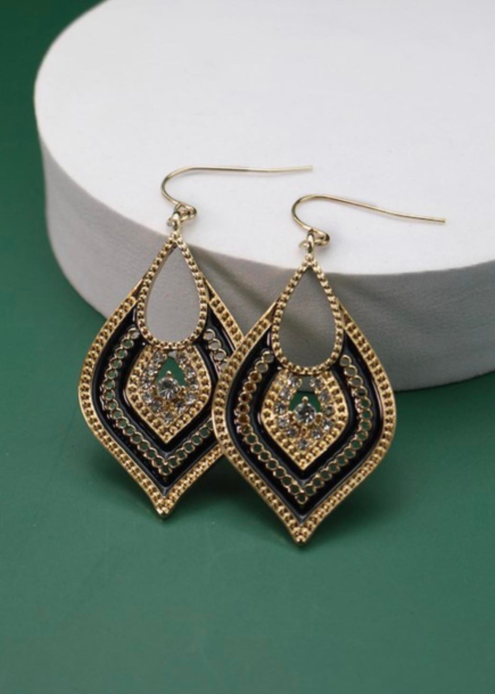 Wall to Wall Moroccan beaded earrings - ivory teal or black