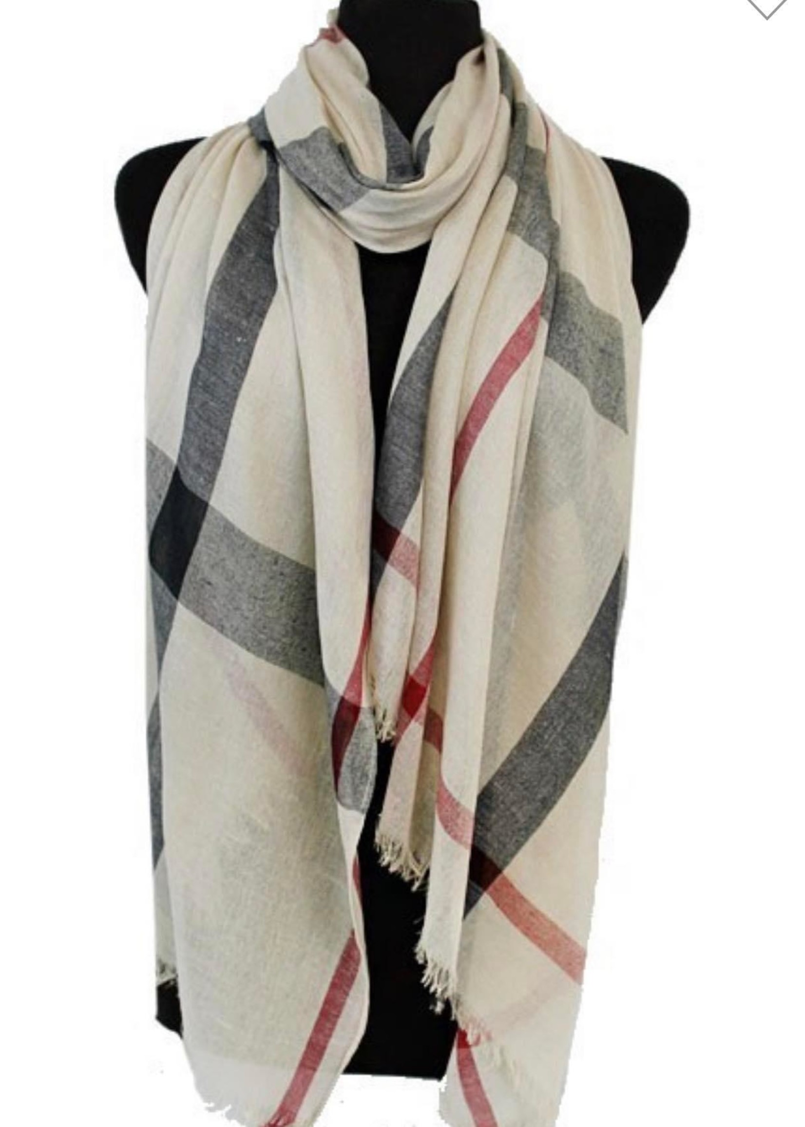 Cap zone Classi plaid pattern soft scarf