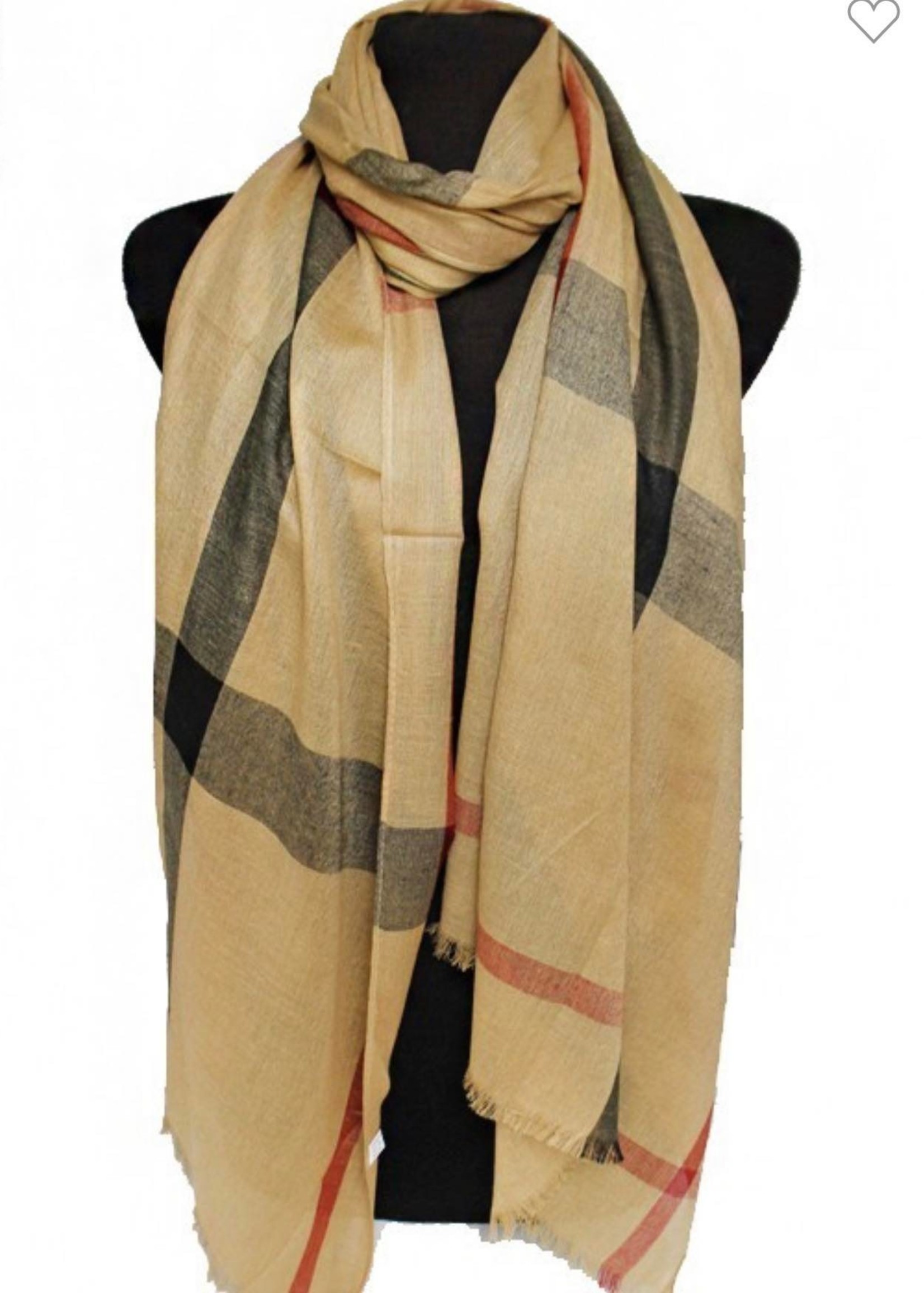 Cap zone Classi plaid pattern soft scarf