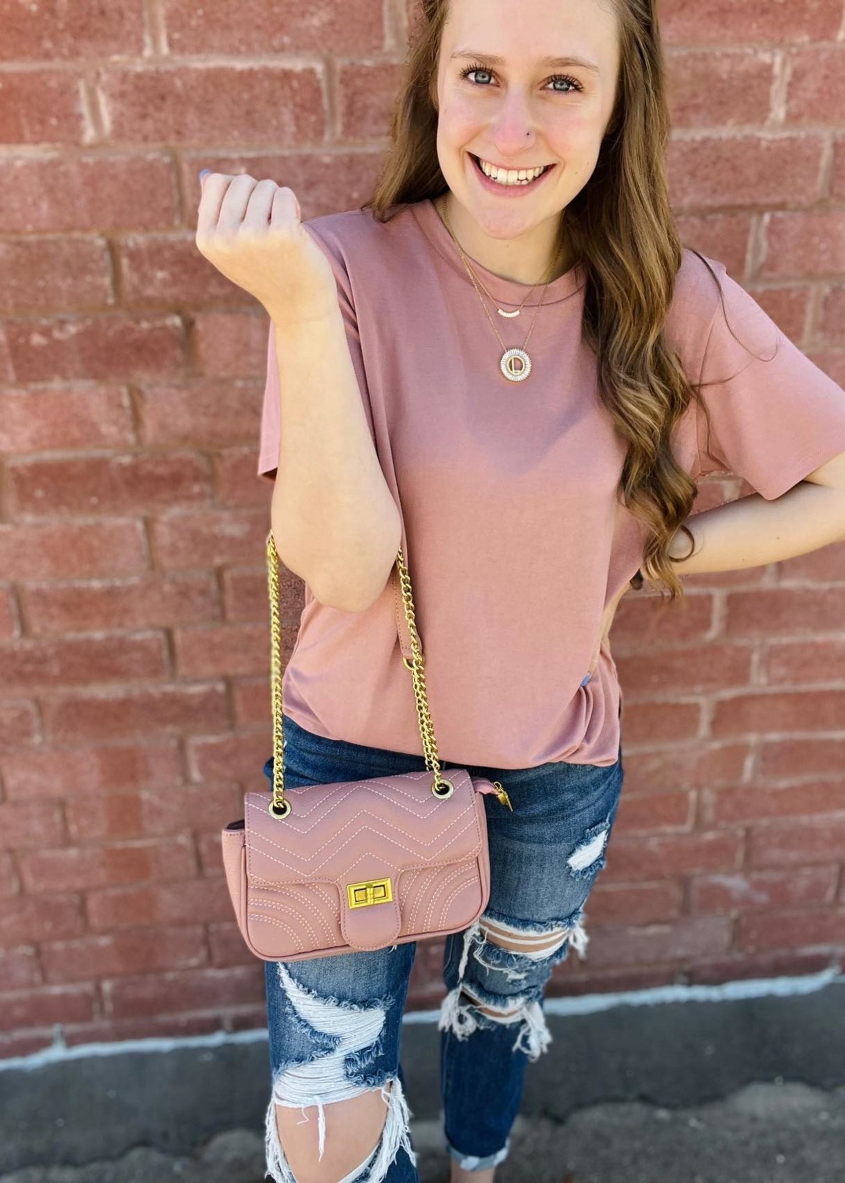 The Kenzie Tote - Pink + Gold