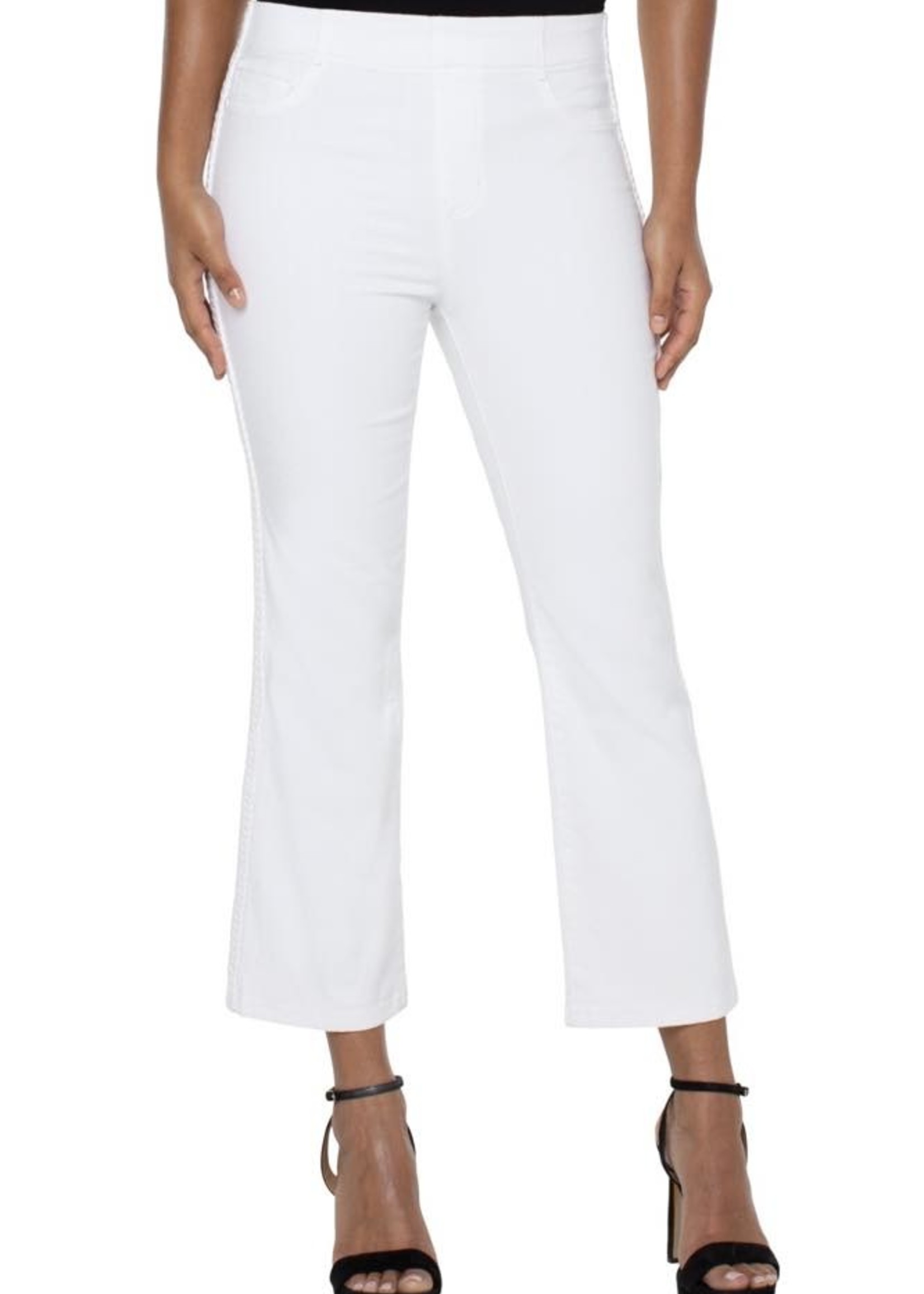 Liverpool Liverpool Chloe crop flare with braid detail - white