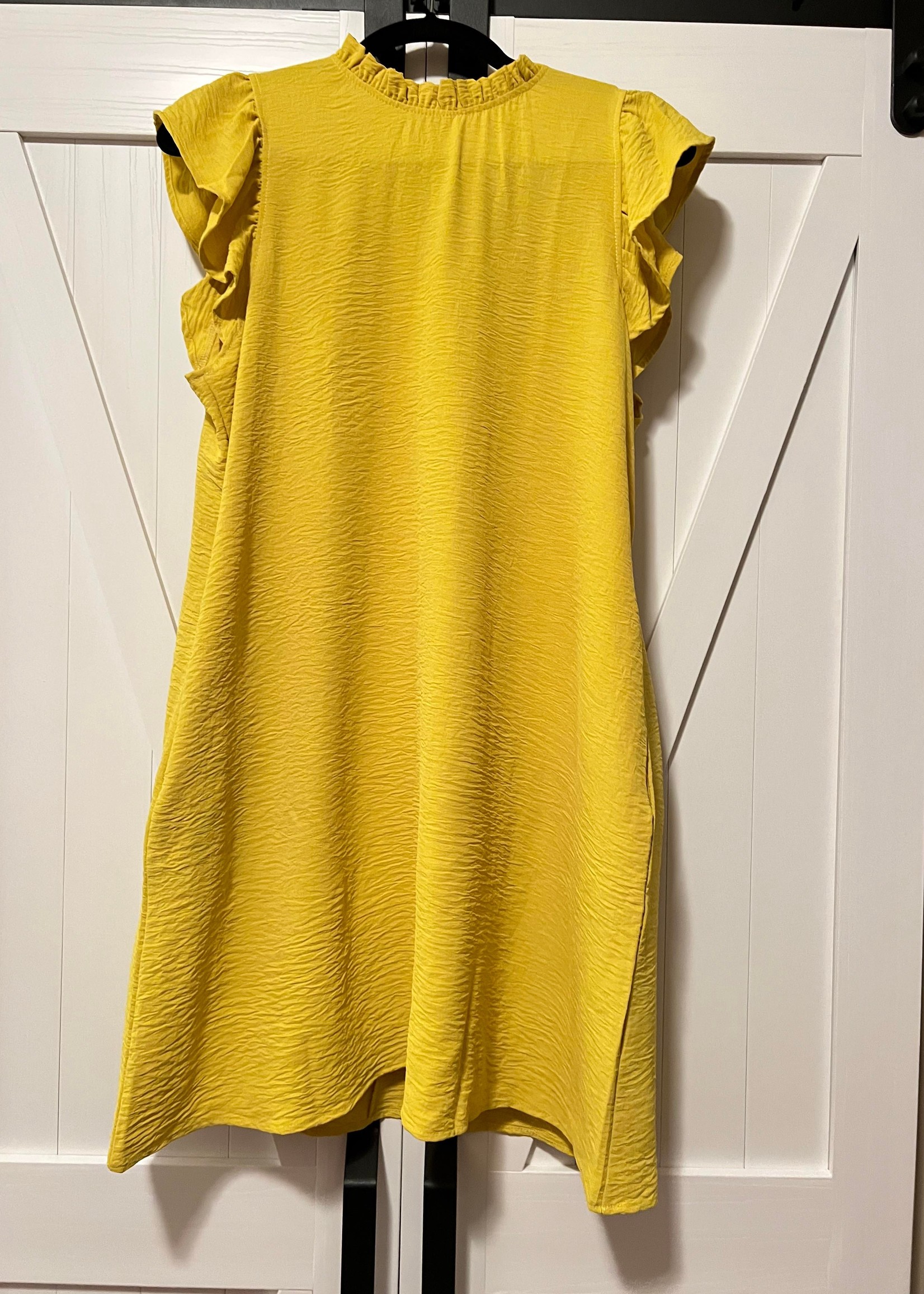 Mittoshop Airflow ruffle sleeve mini dress yellow
