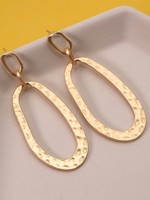 Hammered gold oval earrings