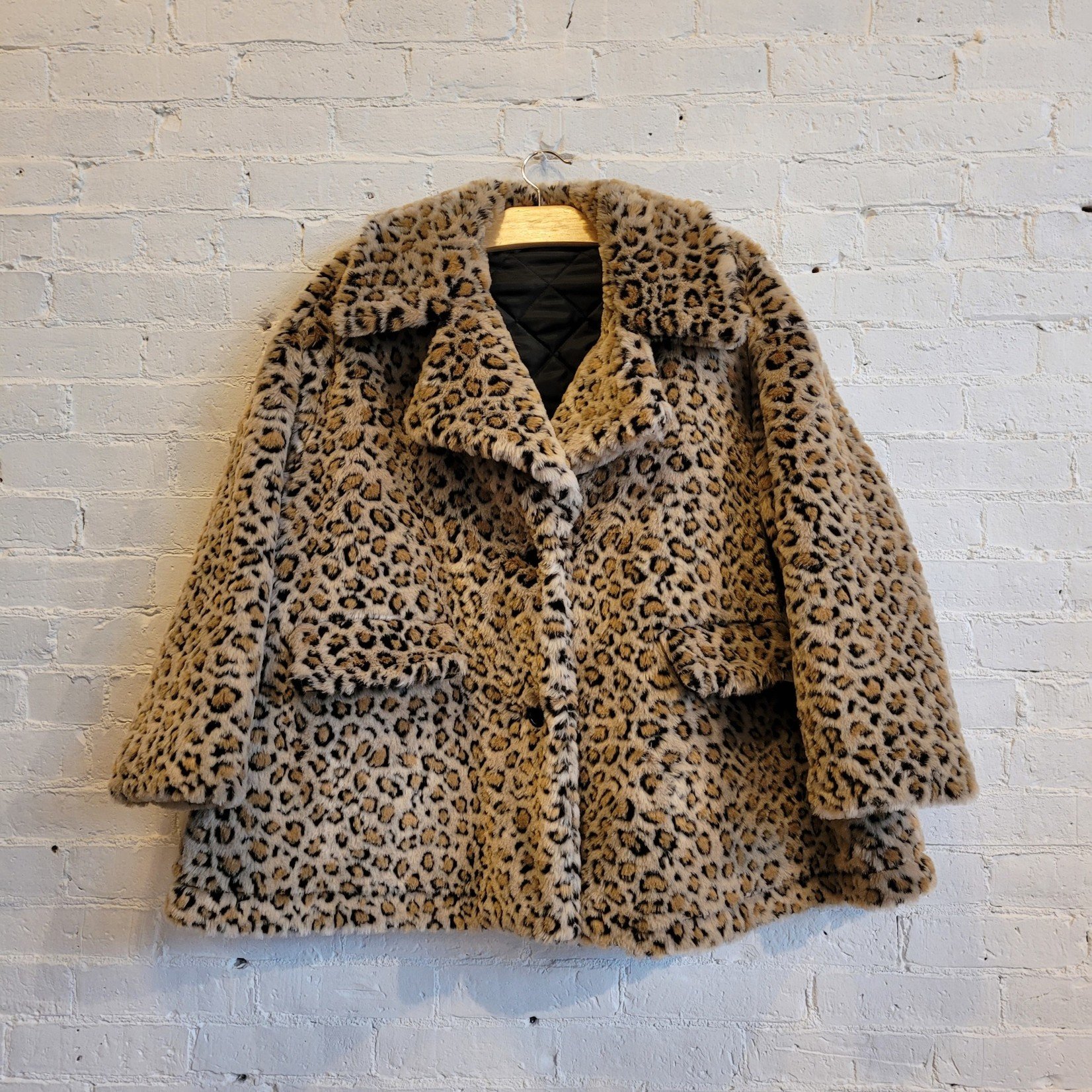 Hache Faux Leopard Winter Swing Jacket