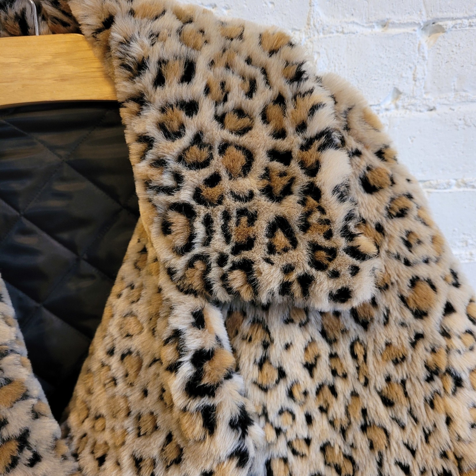 faux leopard swing coat