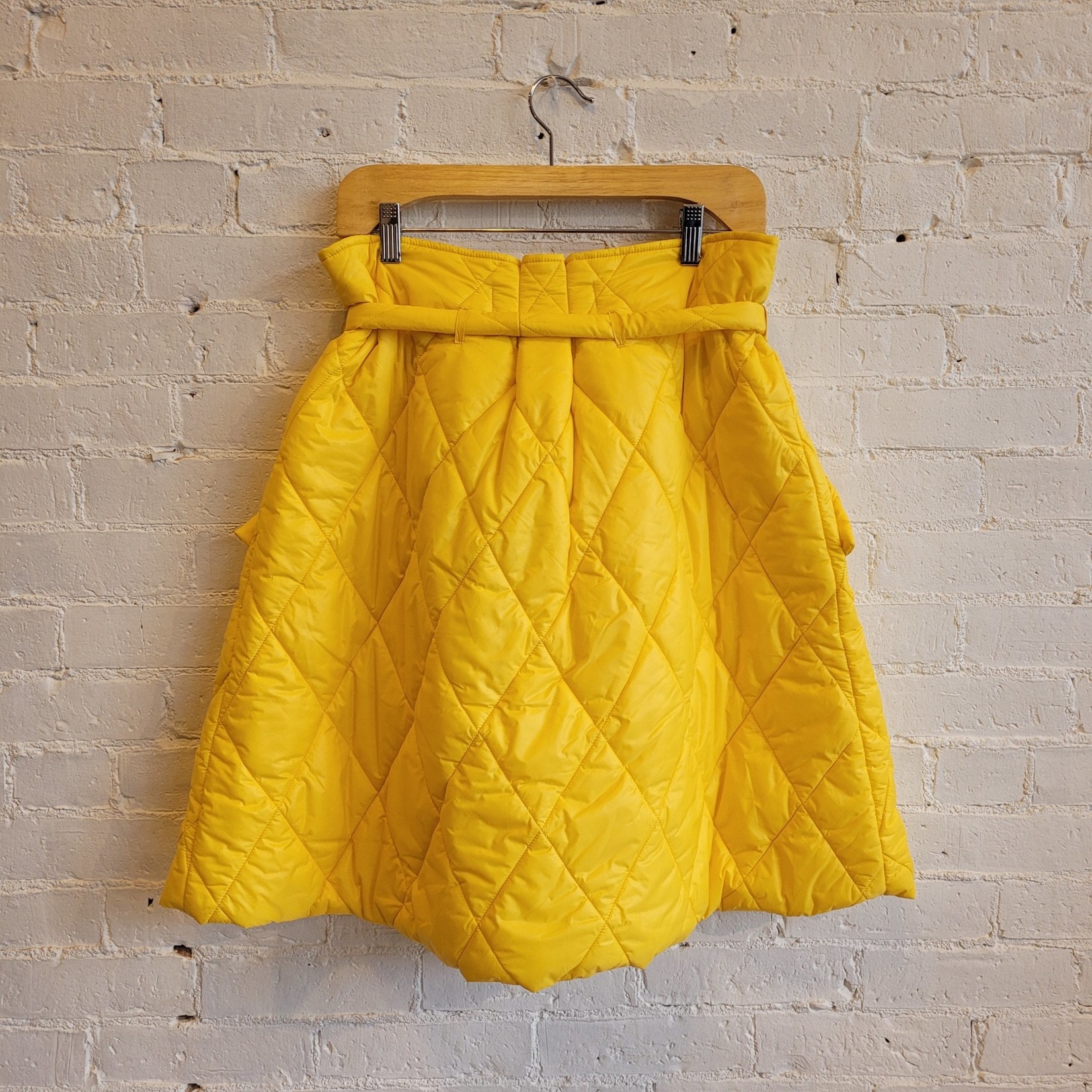 Collection PRIVEE? Collection PRIVEE?: Yellow Puffer Tie-Waist Paperbag Skirt