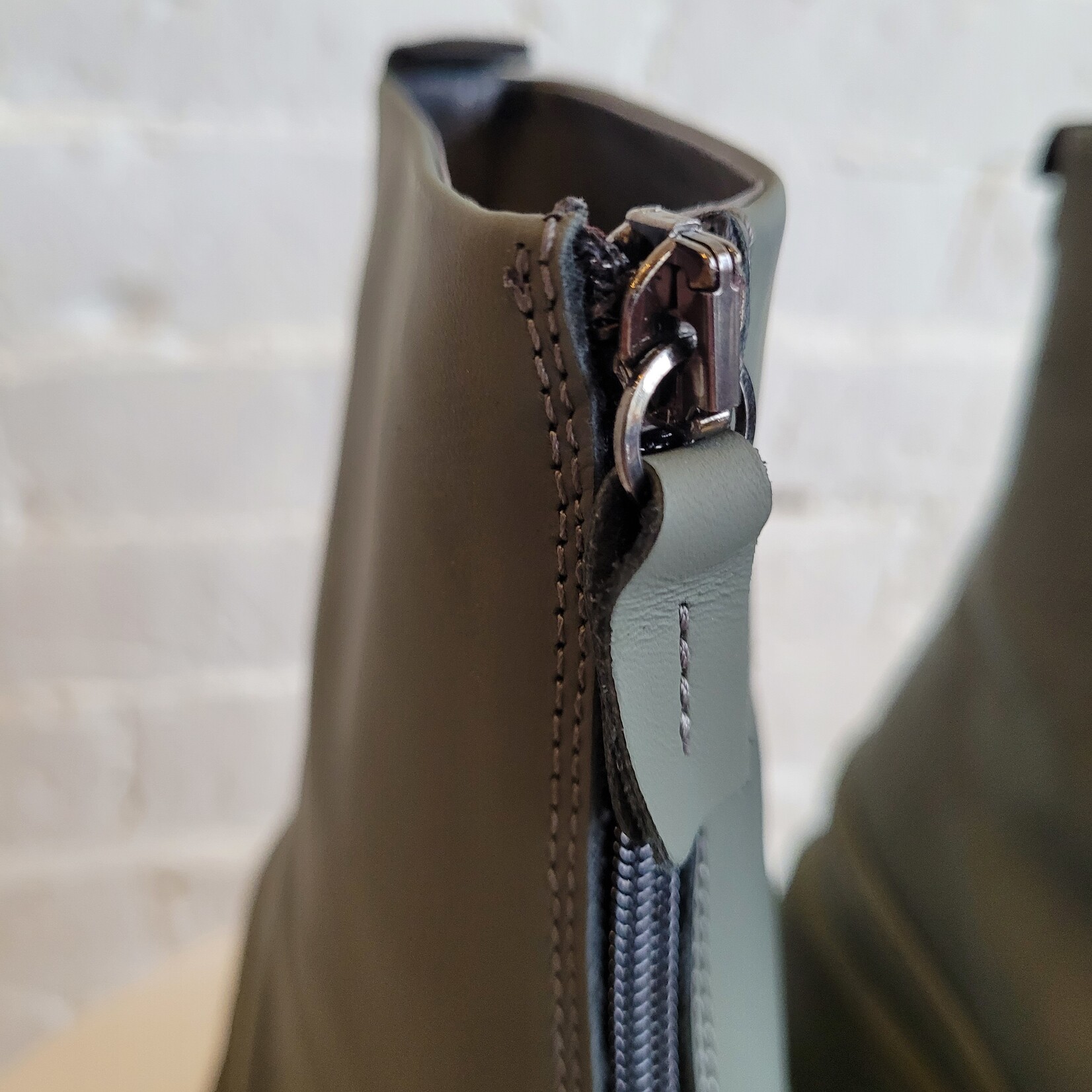 Lofina Lofina: Rubber Leather Zip Boot