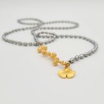 Monshiro Monshiro: Ginko & Grey Glass-Pearl Necklace