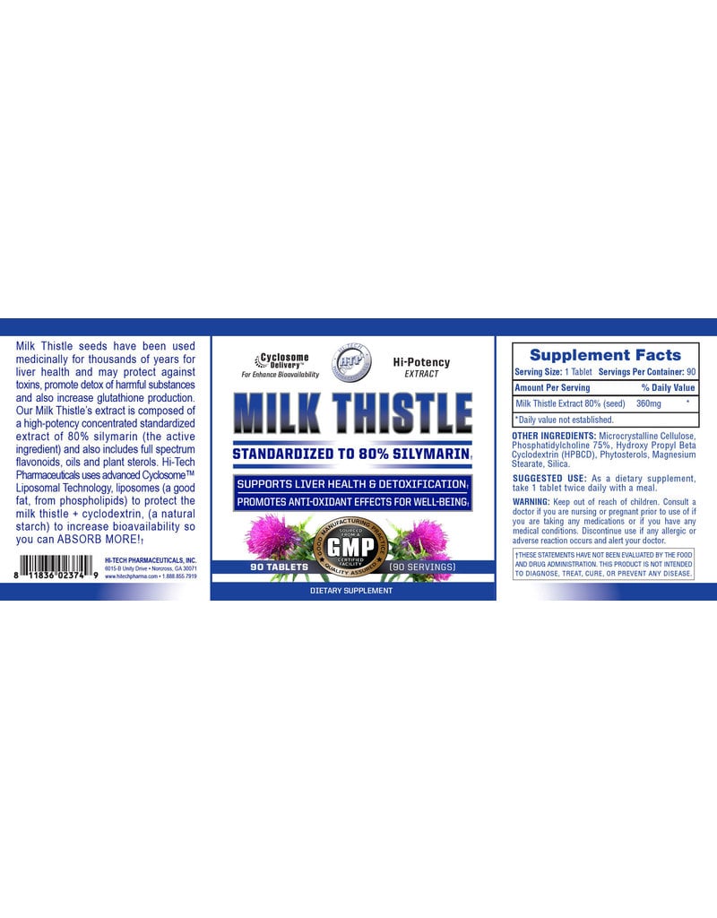 Hi-tech Pharmaceuticals Hi-Tech Milk Thistle - 90 tabs
