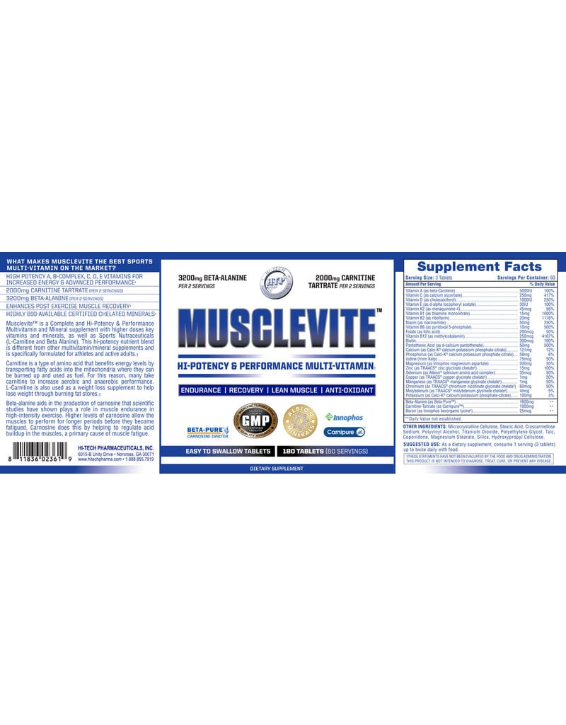 Hi-tech Pharmaceuticals Hi-tech Musclevite - 180 tabs