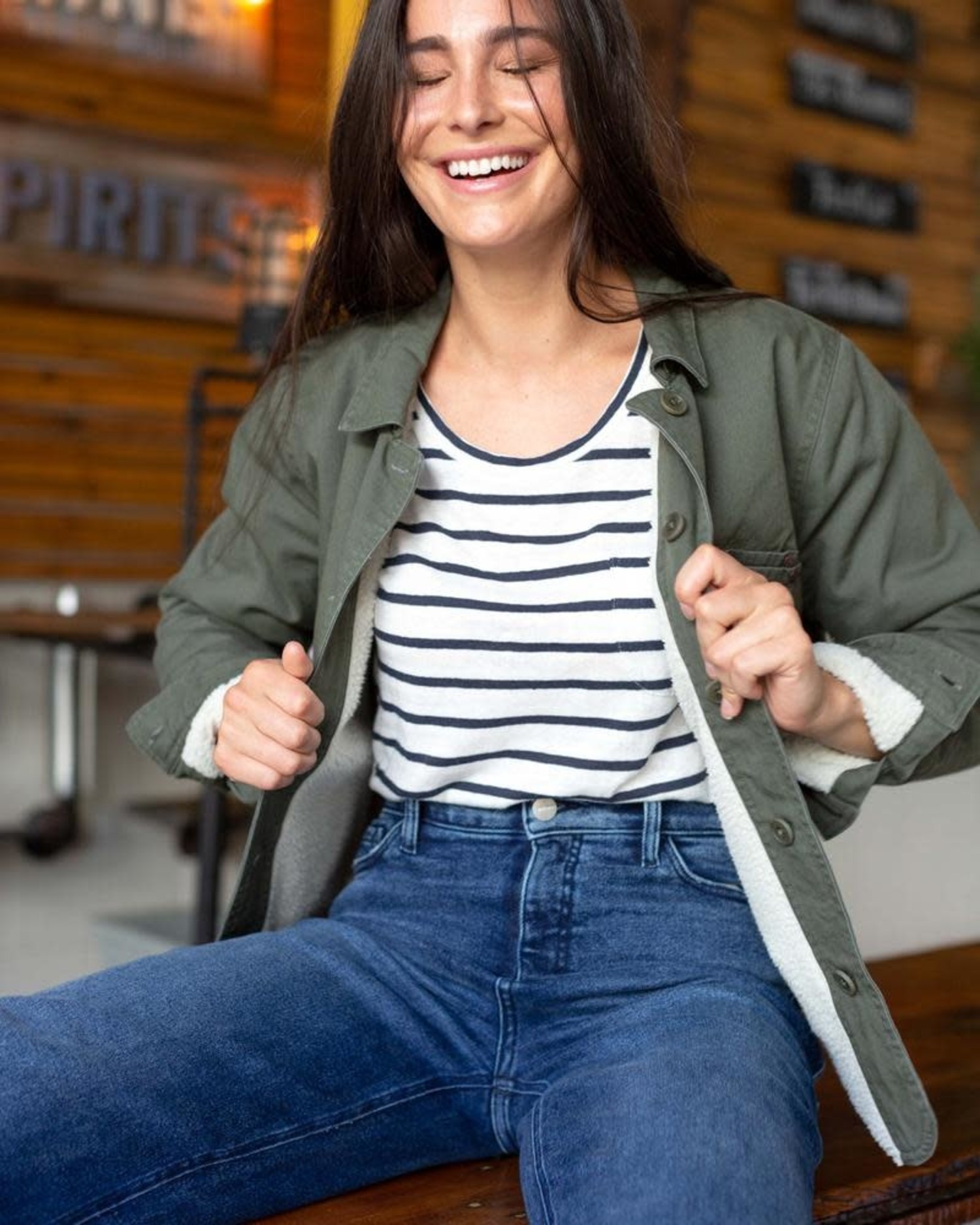 Reversible Sherpa Lined Canvas Jacket 