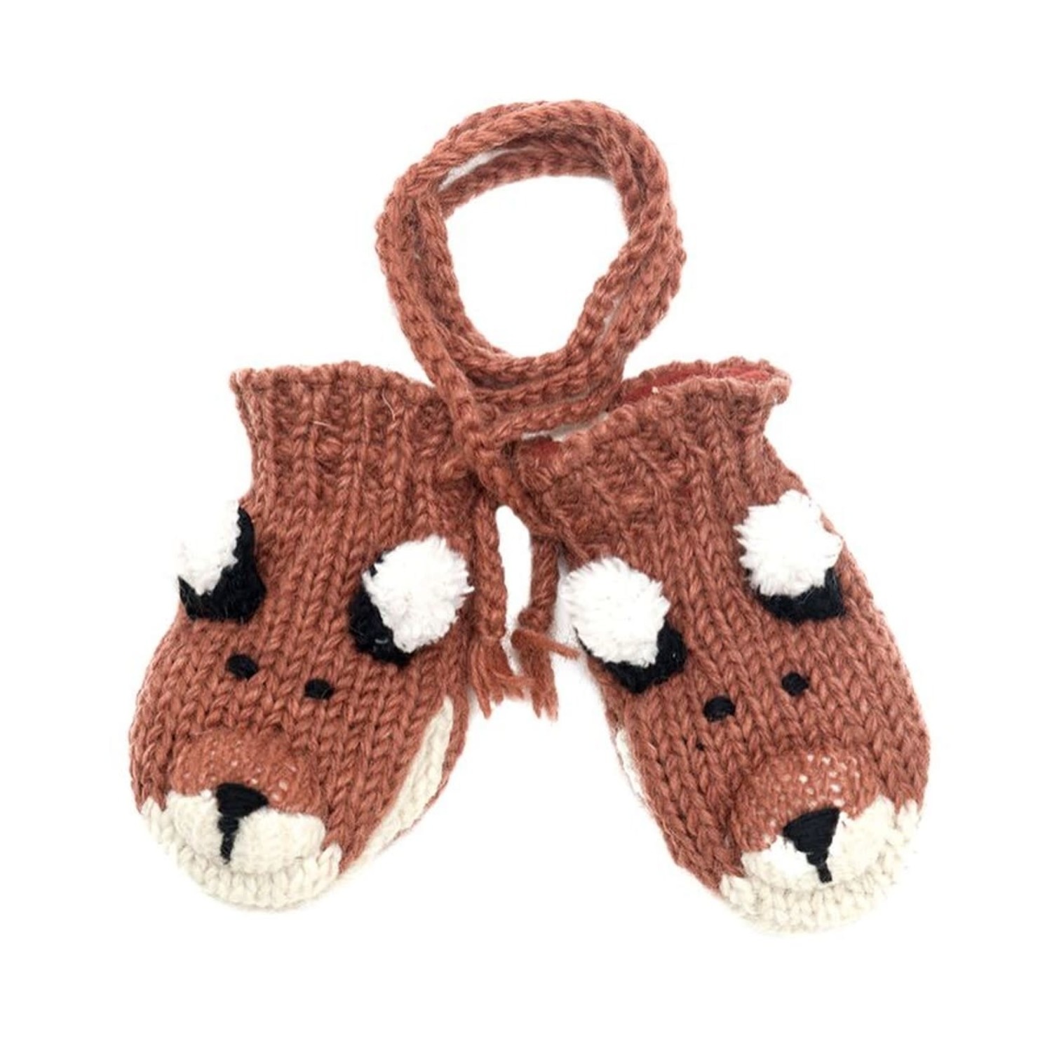 Fox Mittens W String Baby Twisted Tree